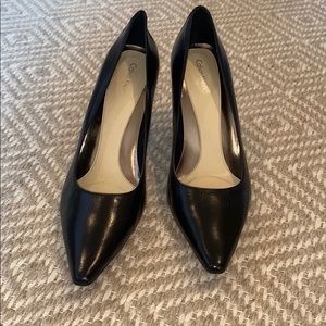 Calvin Klein black leather pumps